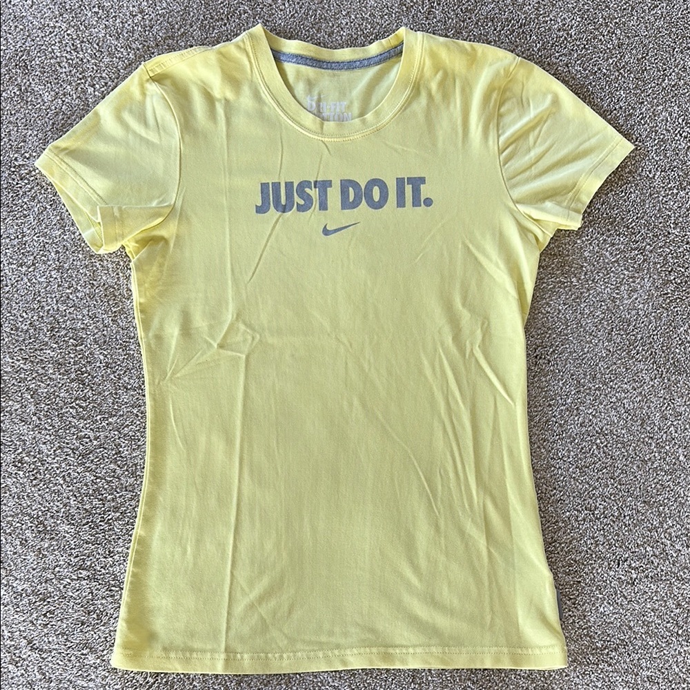 Nike Women's Yellow Dri-Fit Cotton T-Shirt